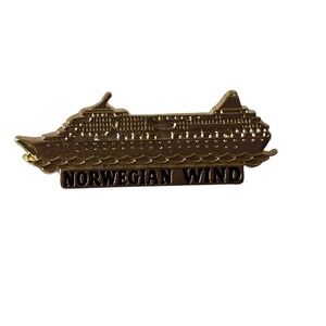Norwegian Wind Cruise Ship Lapel Pin Gold Tone NCL Souvenir Maritime Collectible
